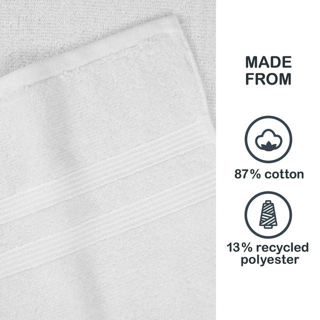 Alt view image 3 of 5 - Mainstays Performance Hand Towel, White, Quick Dry, Fade Resistant