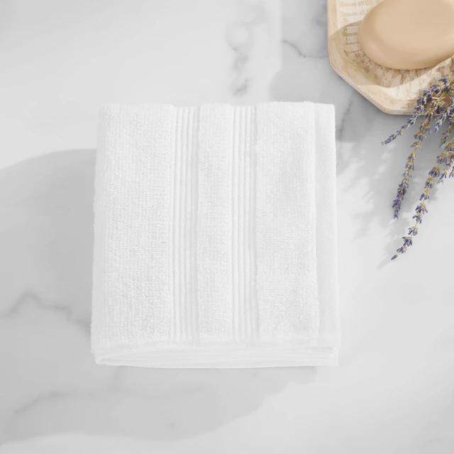 Alt view image 5 of 5 - Mainstays Performance Hand Towel, White, Quick Dry, Fade Resistant