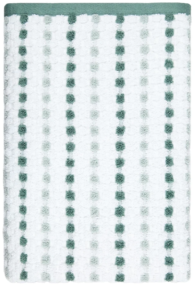 Main image of Mainstays Performance Bath Towel, 100% Cotton, Quick Dry, Fade Resistant, Green Dot Pattern