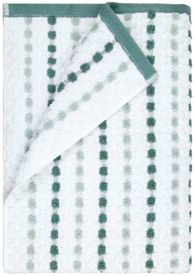 Alt view image 3 of 6 - Mainstays Performance Bath Towel, 100% Cotton, Quick Dry, Fade Resistant, Green Dot Pattern