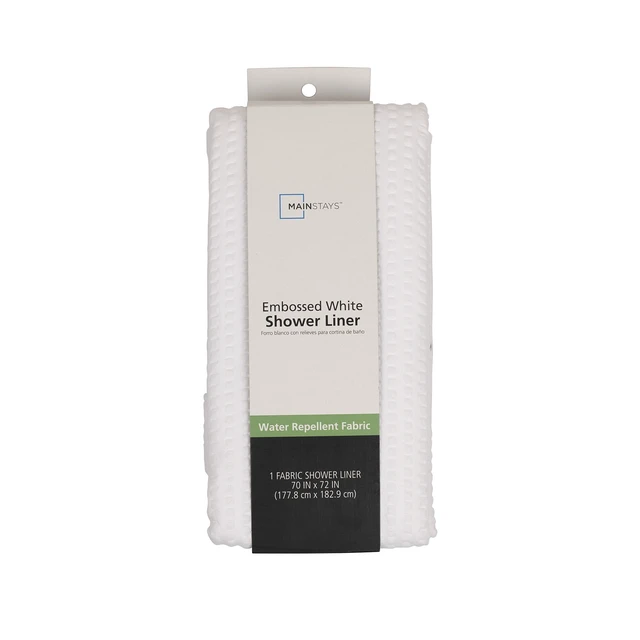 Alt view image 6 of 6 - Mainstays Water Repellent Microfiber Fabric Shower Liner, 70 x 72 in., White