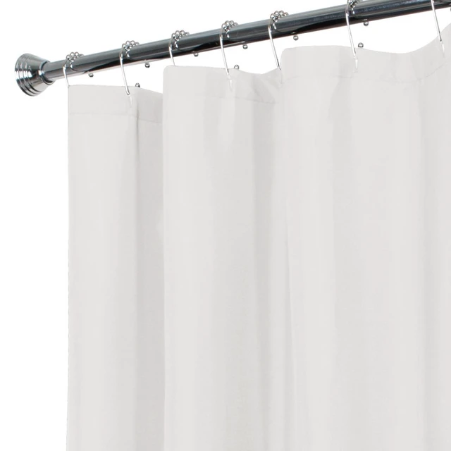 Alt view image 4 of 6 - Mainstays White Water Repellent Fabric Shower Curtain Liner, 70 x 72 in