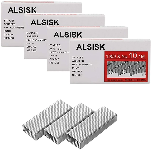 Main image of Alsisk Pack of 4000PCS No.10 Mini Staples(Smaller Than Standard Staples) .Silver