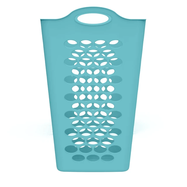 Alt view image 2 of 6 - Mainstays 2 Bushel Flexible Square Laundry Hamper, Teal
