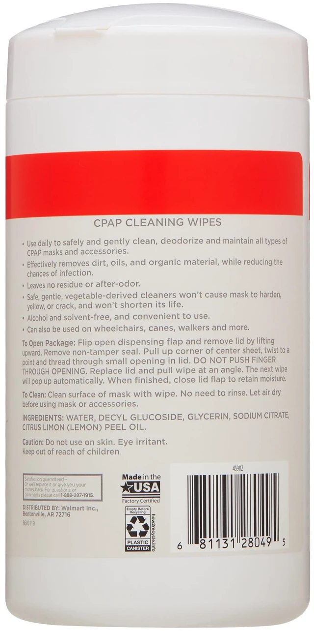 Alt view image 6 of 6 - Equate CPAP Cleaning Wipes, 62 Count
