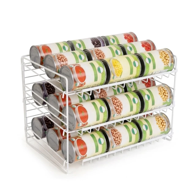 Alt view image 5 of 6 - Mainstays 3-Tier Can Organizer Dispenser Rack, Steel, White