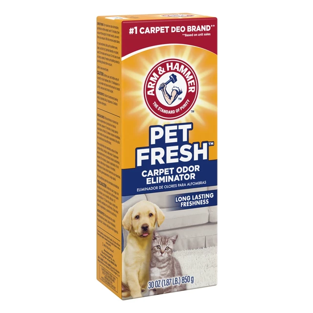 Alt view image 2 of 6 - (2 pack) ARM & HAMMER Pet Fresh Odor Eliminating Deodorizing Carpet Powder, Pet Fresh, 30 oz