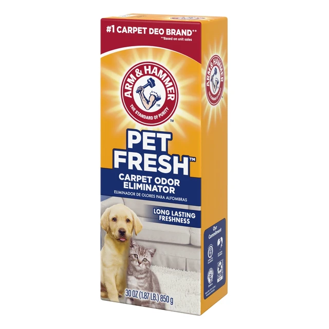 Alt view image 5 of 6 - (2 pack) ARM & HAMMER Pet Fresh Odor Eliminating Deodorizing Carpet Powder, Pet Fresh, 30 oz