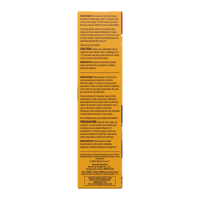 Alt view image 3 of 6 - (2 pack) ARM & HAMMER Pet Fresh Odor Eliminating Deodorizing Carpet Powder, Pet Fresh, 30 oz