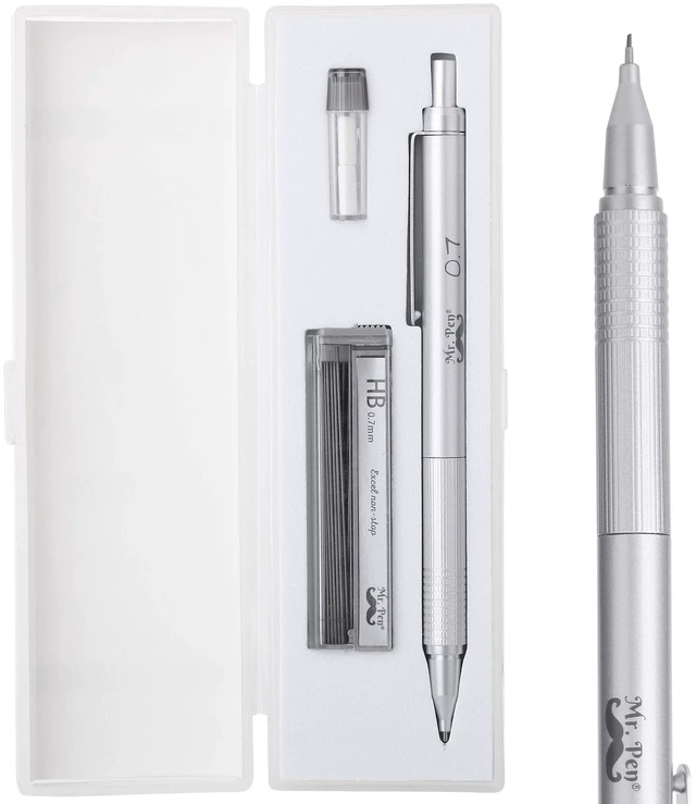 Main image of Mr. Pen - 0.7mm Mechanical Pencil with Case, Metal Drawing Pencils