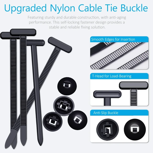 Alt view image 5 of 6 - Upgrade Cable Tie Buckle Nylon Universal Heavy Duty Self Lock, Car Zipper Clip, Super Durable Button Zipper Retainer for Car Repair Office, Workshop and Shelves (30Pcs)