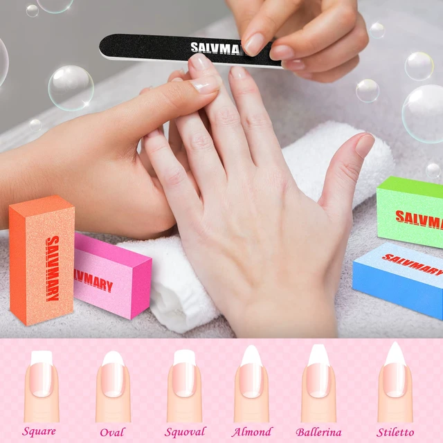 Alt view image 6 of 6 - SALVMARY 100/180 Grit Nail File and 80/100 Grit Nail Buffer Block Set 8 Pcs