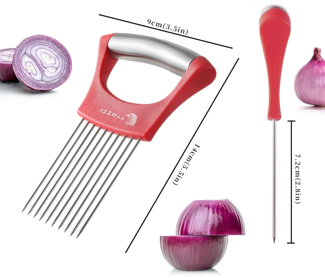 Alt view image 5 of 7 - 2 Pack Onion Holder for Slicing, Tomato Slicer Tool for Easy Cutting