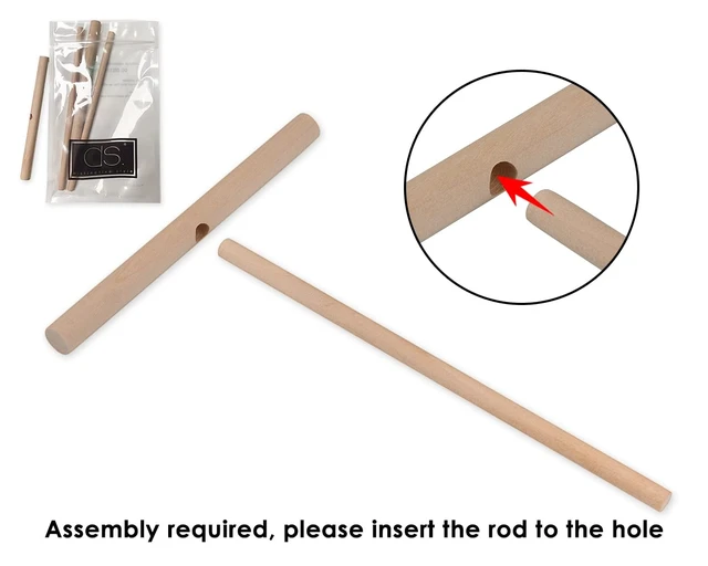 Alt view image 5 of 6 - DS. DISTINCTIVE STYLE Crepe Spreader 2 Pieces 6.1 Inches x 4.7 Inches Natural Wooden T-Shaped Tool for Crepes Wooden Crepe Maker Pancake Maker Tool