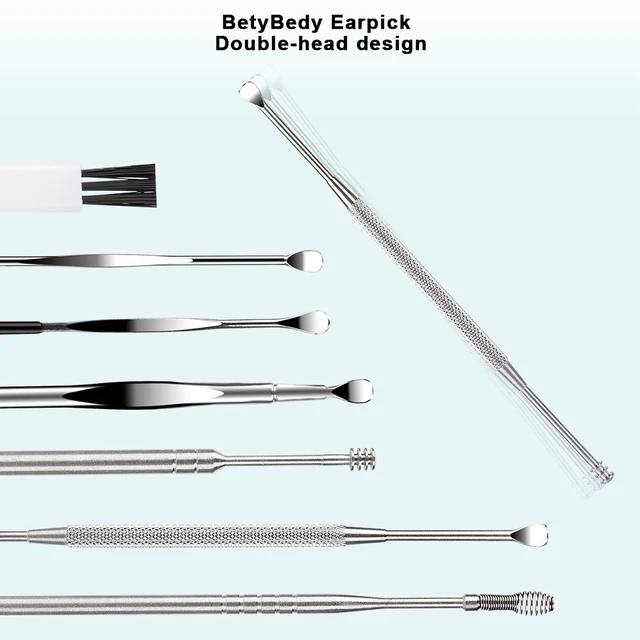 Alt view image 4 of 7 - 7 Pcs Ear Pick Earwax Removal Kit, BetyBedy Ear Cleansing Tool Set, Ear Curette Ear Wax Remover Tool with Cleaning Brush and Storage Box, Sliver