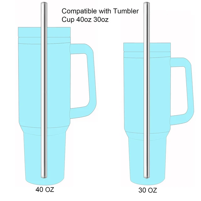 Alt view image 5 of 5 - dcieiosul Set of 4 Reusable Metal Straws, Long Stainless Steel Straw with Cleaning Brushes and Case, Drinking for 40 oz and 30 oz Tumblers