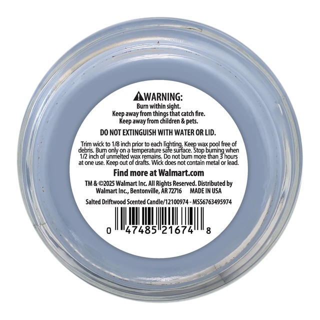 Alt view image 3 of 5 - Mainstays Salted Driftwood Scented Jar Candle, 11.5 oz