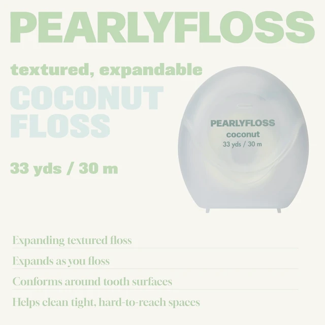Alt view image 3 of 5 - PearlyFloss Coconut Expanding Textured Dental Floss, 33 Yards