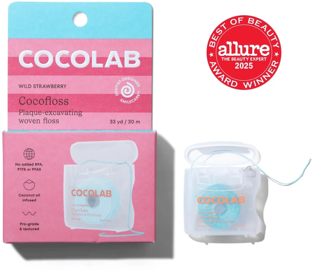 Main image of COCOLAB Cocofloss Refillable Dental Floss 33 yd - Wild Strawberry