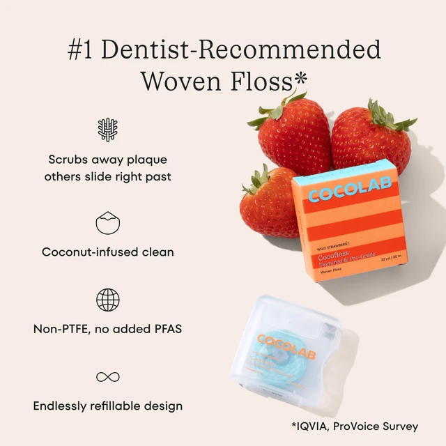 Alt view image 2 of 6 - COCOLAB Cocofloss Refillable Dental Floss 33 yd - Wild Strawberry