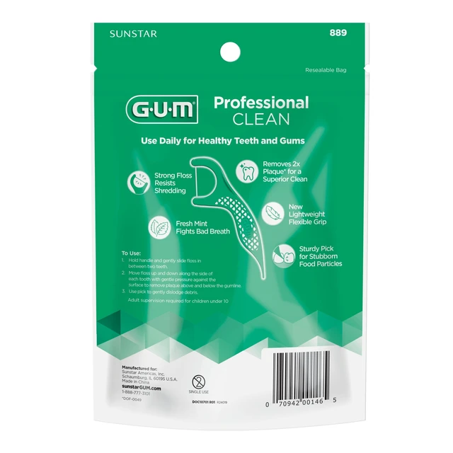 Alt view image 3 of 6 - GUM Professional Clean Mint Flossers - 150 Count