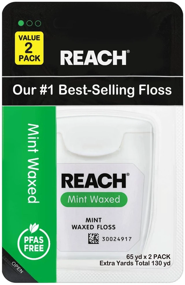 Main image of Reach Mint Waxed Dental Floss 65 Yard Value 2 Pack.
