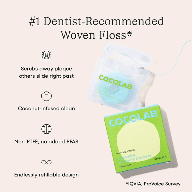 Alt view image 3 of 6 - COCOLAB Cocofloss Refillable Dental Floss 33 yd - Young Coconut