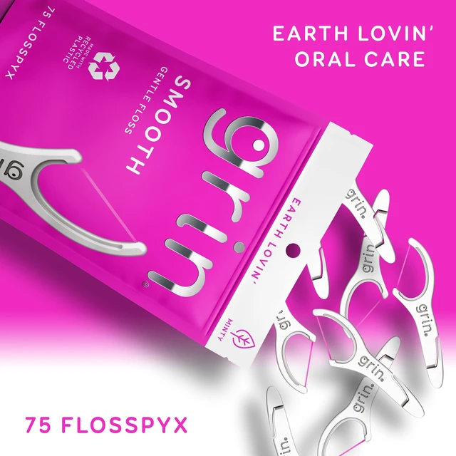 Alt view image 4 of 6 - Grin Oral Care Smooth Dental Floss Picks Gentle Floss Tape 75 ct (75 Picks)