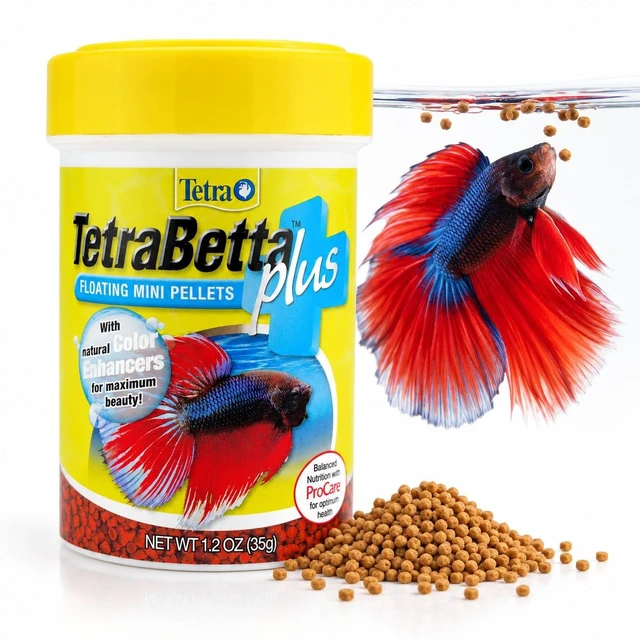 Main image of TetraBetta PLUS Floating Mini Pellets, Fish Food With Natural Color Enhancer, 1.2 ounces