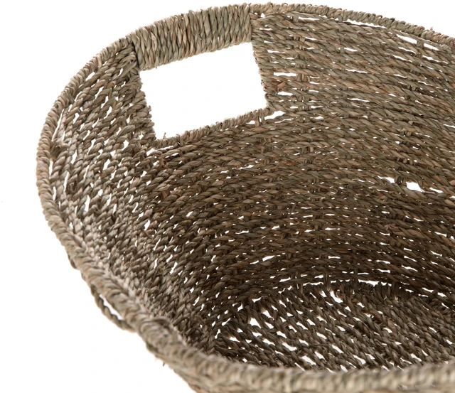 Alt view image 4 of 6 - Mainstays Oval Natural Seagrass Storage Basket with Cut-Out Handles