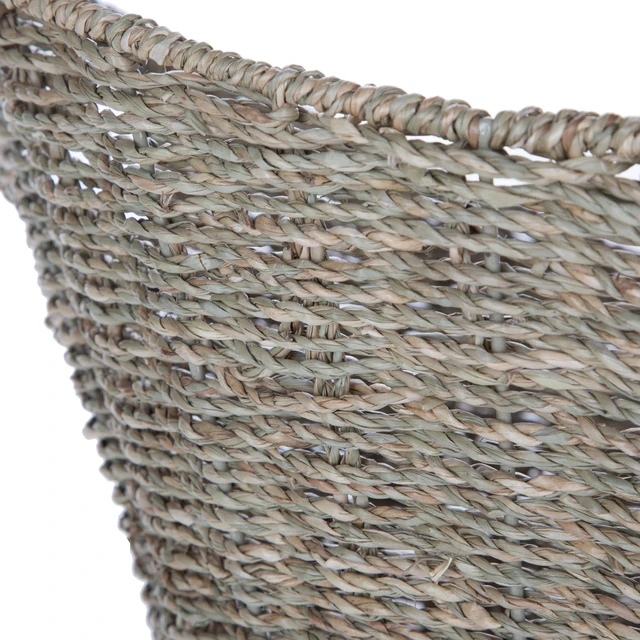 Alt view image 6 of 6 - Mainstays Oval Natural Seagrass Storage Basket with Cut-Out Handles