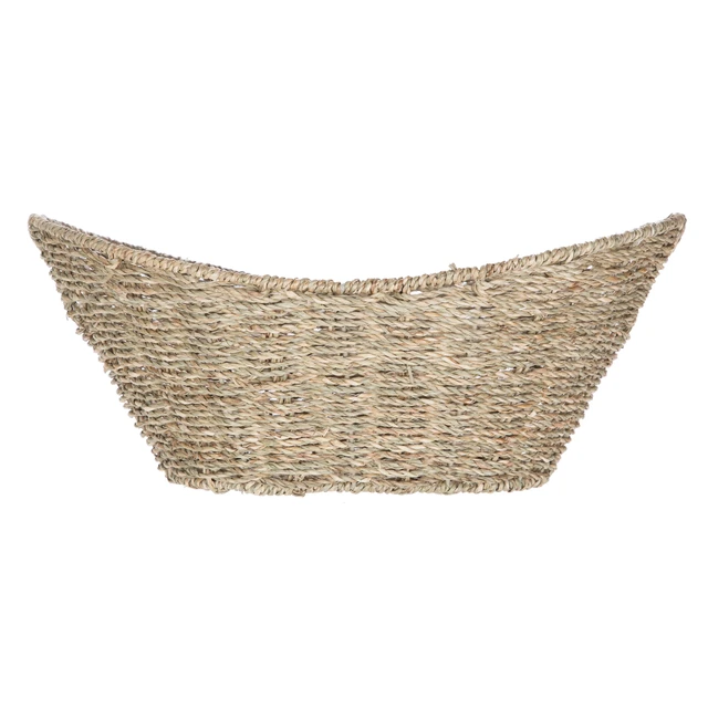Alt view image 2 of 6 - Mainstays Oval Natural Seagrass Storage Basket with Cut-Out Handles