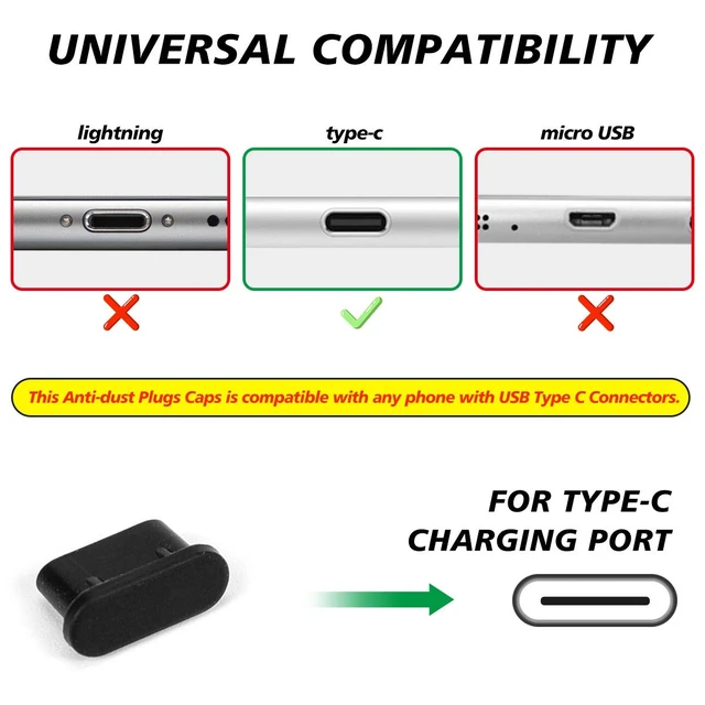 Alt view image 3 of 6 - USB C Cover, 10 Pack Type C Dust Plug Charger Port Protector for iPhone Duo 18 17 16 15 Pro Max, Samsung Galaxy S26, S24, S23, S22 Ultra S21, All USB C Devices & MacBook Laptop