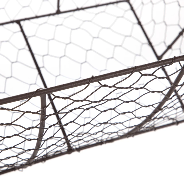 Alt view image 2 of 6 - Mainstays Decorative Chicken Wire Basket with Wood Handles, Brown, 12.2 in x 8 in x 7.28 in