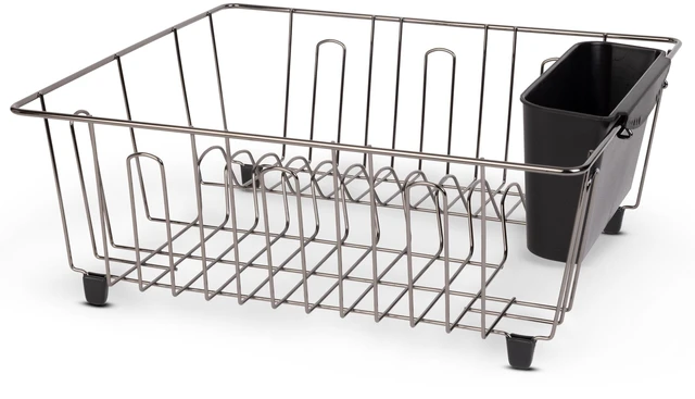 Main image of Mainstays Small Dish Drainer Rack - Chrome/Black