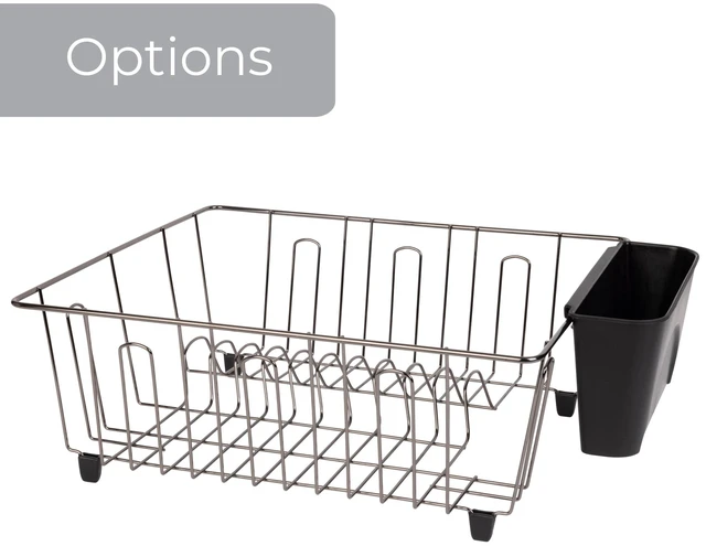 Alt view image 2 of 6 - Mainstays Small Dish Drainer Rack - Chrome/Black