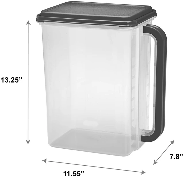 Alt view image 2 of 6 - Mainstays Plastic Food Storage Canister with Lid, Handle and Pour Spout, 46 Cups, Clear/Gray, 11.55 in x 7.8 in x 13.25 in