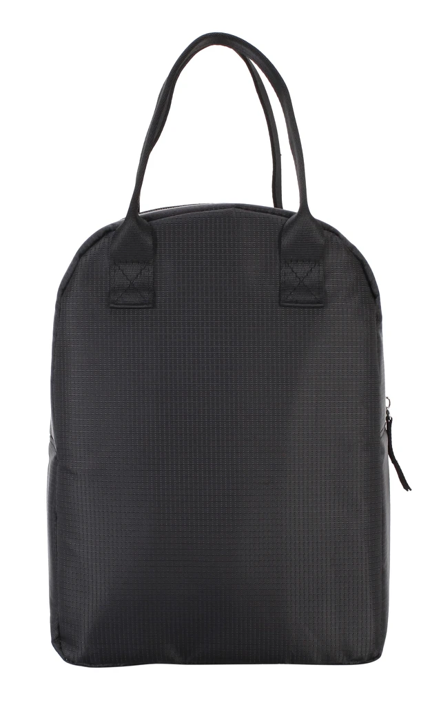 Alt view image 2 of 6 - Mainstays Black Reusable Polyester Lunch Bag, Rounded Top, Zippered Main Compartment and Front Pocket