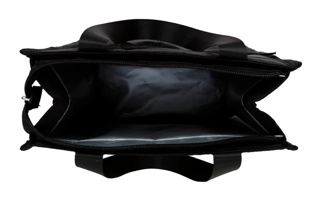 Alt view image 6 of 6 - Mainstays Black Reusable Polyester Lunch Bag, Rounded Top, Zippered Main Compartment and Front Pocket