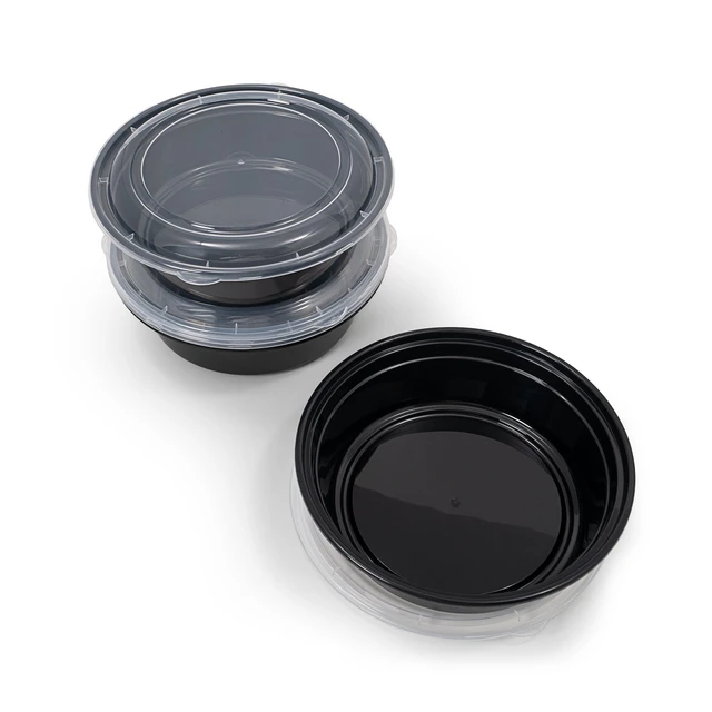 Alt view image 6 of 6 - Mainstays 10-Piece Round Meal Prep Containers with Lids, 1L BPA-Free, Microwave & Dishwasher Safe
