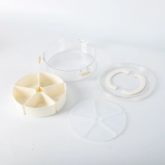 Alt view image 6 of 6 - Mainstays Snackle Box Lunch & Snack Container, Round, 5 Compartments, Plastic, White