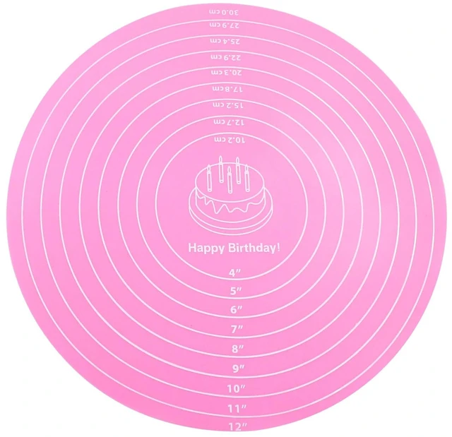 Main image of Hitefu 12 Inch Round Silicone Cake Mat, Pink