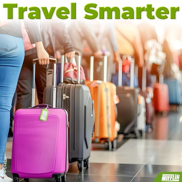 Alt view image 6 of 6 - Mifflin-USA Luggage Tags (Assorted, 6 PK), Bag Tag for Baggage, Suitcase Tags Bulk