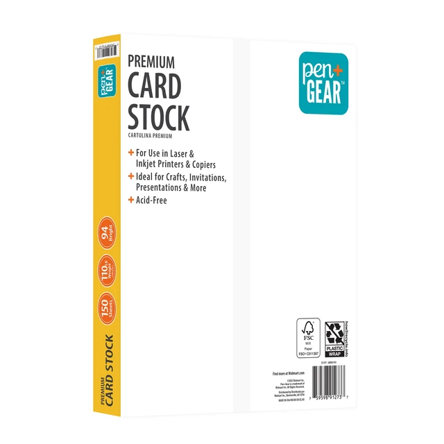 Alt view image 3 of 6 - Pen+Gear Premium White Index Card Stock, 8.5" x 11", 199 GSM, 150 Sheets