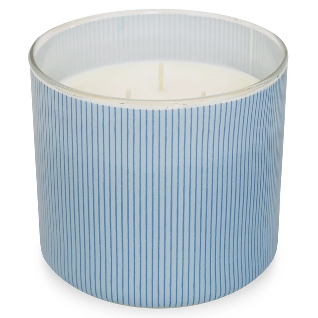 Alt view image 2 of 6 - Mainstays 14 oz 3-Wick Textured Wrapped Candle, Salted Driftwood