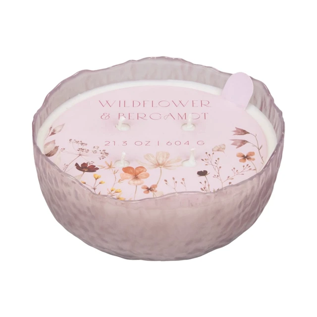 Alt view image 3 of 5 - Home Decor Collection 3-Wick Moon Bowl Scented Jar Candle, Wildflower & Bergamot, 21.3 oz.
