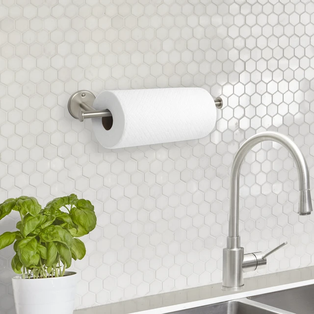 Alt view image 3 of 6 - Mainstays Wall Mounted Paper Towel Holder, 14 in, Nickel