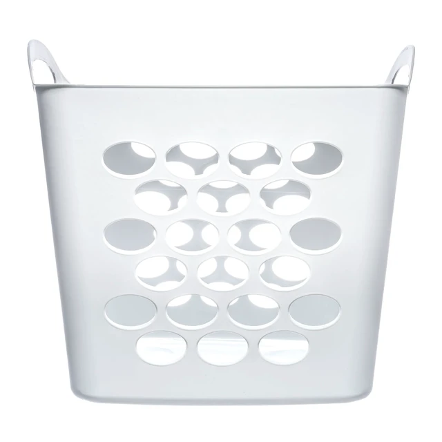 Alt view image 3 of 6 - Mainstays Flexible Square Laundry Hamper with Handles, White Plastic
