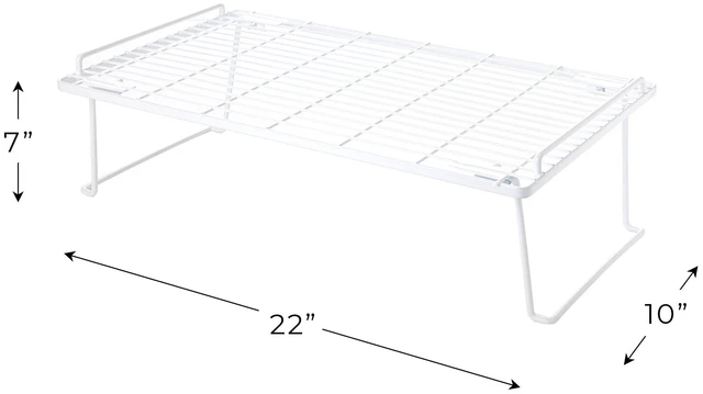 Alt view image 6 of 6 - Mainstays Metal Wire Stacking Shelf Organizer for Kitchen Cabinet and Pantry Storage, 22" x 10" x 7", White