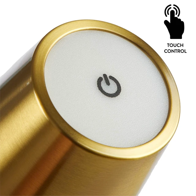 Alt view image 5 of 6 - Mainstays 13-inch Rechargeable Gold Table Lamp with Touch Controls and Dimming